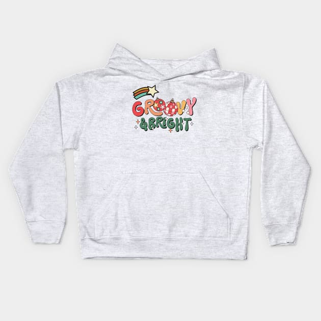 Groovy - Retro 70s Christmas Vibes Kids Hoodie by Adamova Shop